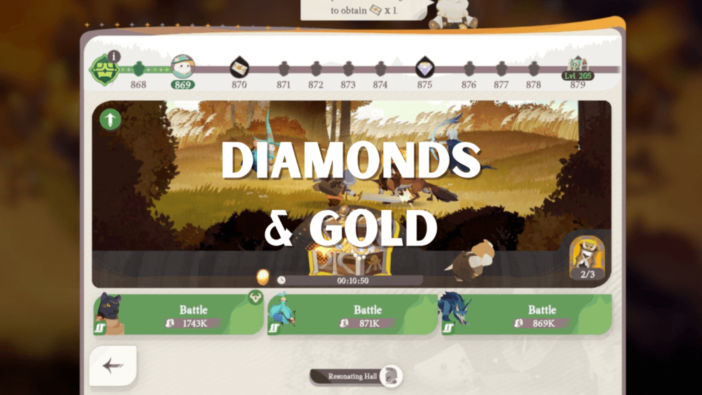 diamonds and gold afk journey