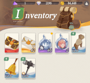 final inventory after reroll afk journey